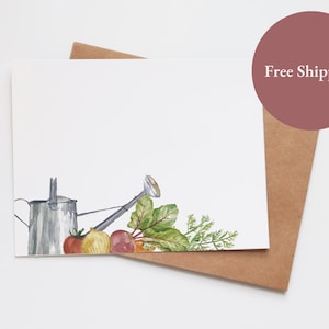 de jardinage vierges à l'aquarelle | de voeux de jardinage fait main | Maman soeur fille amie femme | Articles de jardin vintage minimaliste