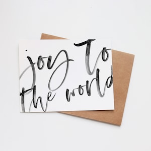 La joie du monde - Aquarelles cartes de Noël - Cartes de vœux illustrées - Carte vierge - Joyeux Noël - Verdure Floral hiver