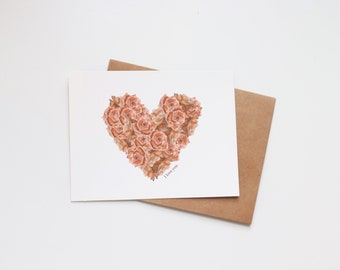 Valentine’s Day Love Card – Heart of Roses Anniversary & Romantic Card