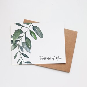 Je pense à vous Carte de vœux botanique minimaliste