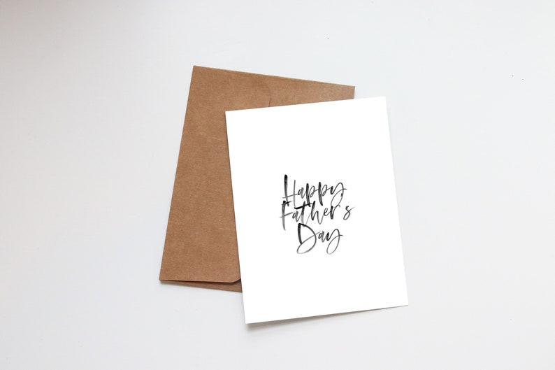 Elegant Father's Day Card with Minimalist Watercolor Design image 1