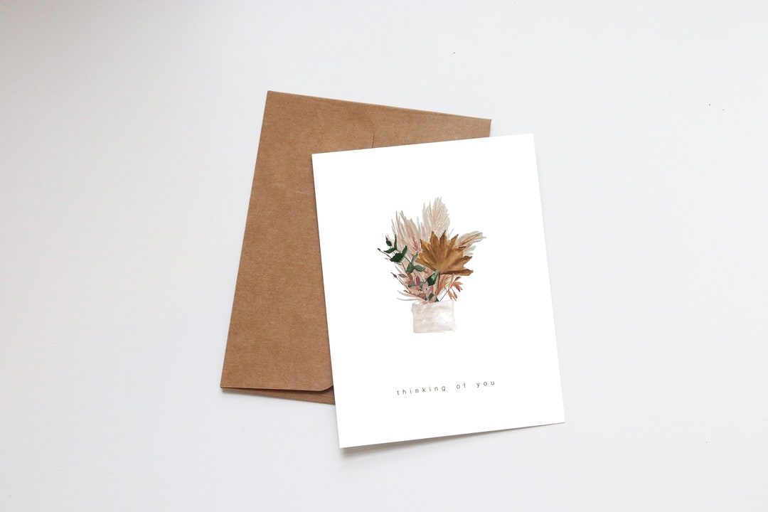 Thinking of You Hand Painted Vintage Greeting Card - Etsy