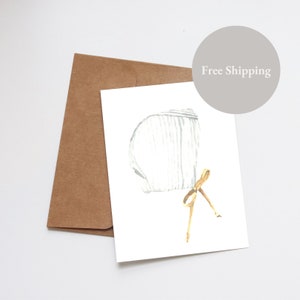 Baby Minimalist Blank Greeting Card | New Baby | Welcome Baby Note Card | Watercolor Baby Boy | Baby Girl