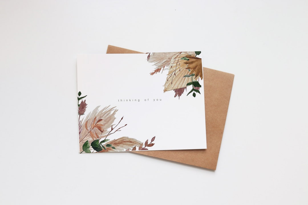 Thinking of You Hand Painted Vintage Greeting Card - Etsy