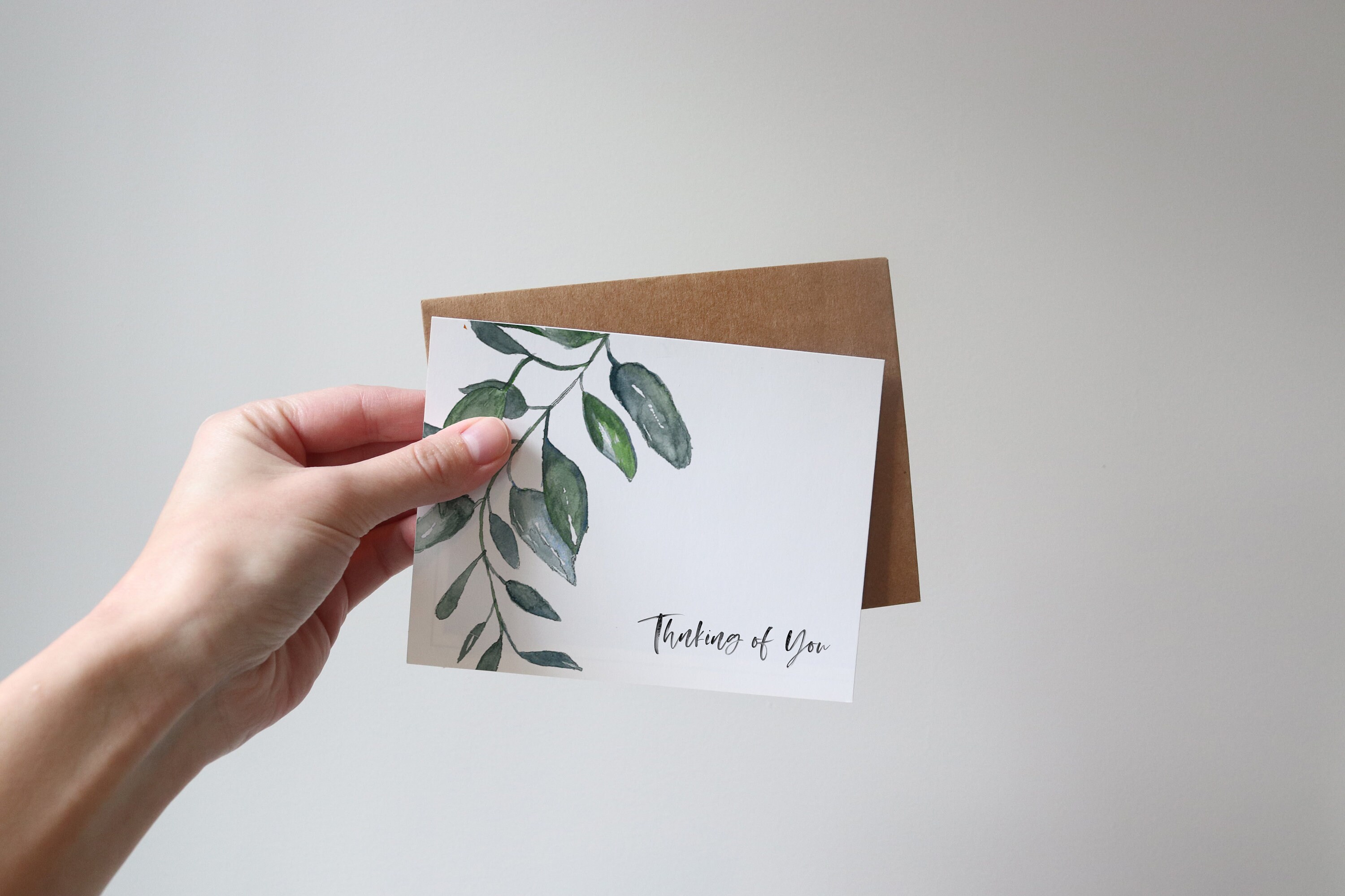 Eucalyptus Thinking of You Watercolor Greeting Card - The Painted Pen