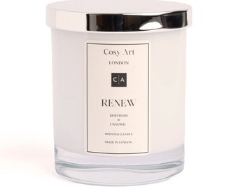 Renew Candle | Black Pepper + Geranium + Rosemary | Pure Natural Essential Oils Candle | 300ml | 80h Burning Time