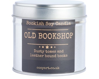 Bookish Candles |Old Bookshop | Cosy Art  Candle | All Natural Soy Wax Scented Candle | 250ml | Gifr For Men And Women