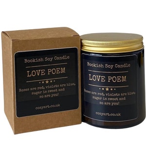 Bookish Candles | Violet +  Lily + Rose | Cosy Art Candle | Soy Wax Scented Candle | 180ml | Gift For Men And Women