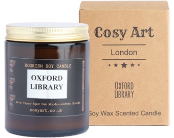 Bookish Candles |Oxford Library Candle |Rare Candle | Soy Wax Scented Candle| Book Lovers Soy Candle | Bookish Gifts | 180ml | 40h Burning