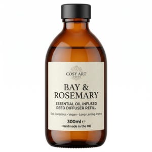 Lorbeer- & Rosmarin-Duftstäbchen-Nachfüllpackung | Reine ätherische Öle | Umweltfreundlicher, langanhaltender Duft | Tierversuchsfrei, vegan, 300 ml | Handgefertigt