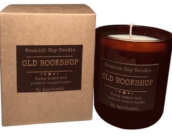 Bookish Candles | Soy Wax Scented Candle| Book Lovers Soy Candle | Old Bookshop Candle | Bookish Gifts | 180ml | 40h Burning