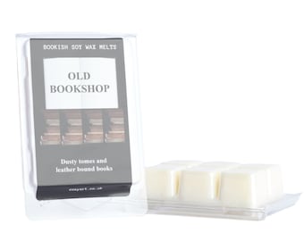 Bookish Wax Melts | Old Bookshop Scented Soy Wax Melts Snap Bar | Cosy Art Wax Melts | All Natural Handmade  | Wax Melts | Perfect For Gift