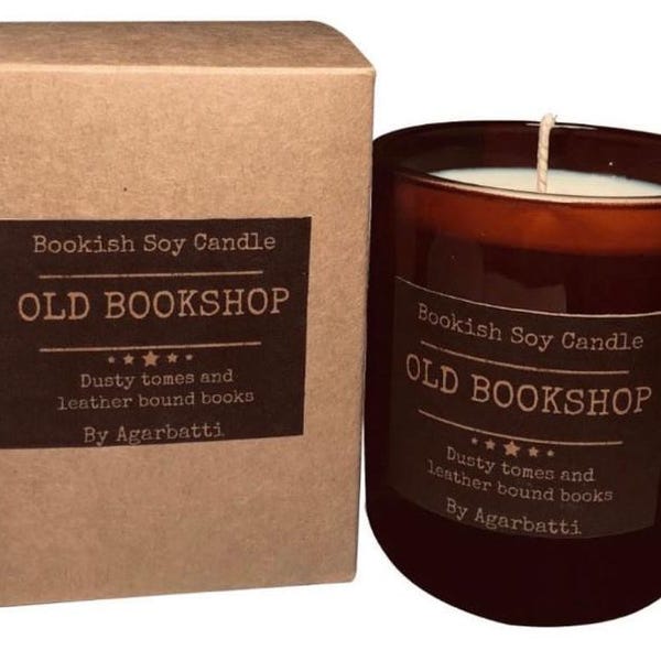 Old Bookshop Scented Soy Candle - 200ml | Book Lover Gift | 40h Burn Time | Handmade in London