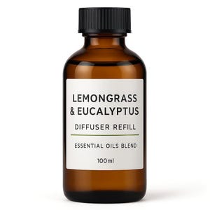 Recambio para difusor de varillas Cosy Art con aroma a hierba limón y eucalipto.