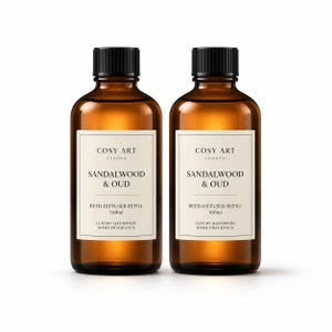 Cosy Art Sandalwood & Oud Reed Diffuser Refill