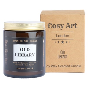 Bookish Candles |Old Library Candle |Rare Candle | Soy Wax Scented Candle| Book Lovers Soy Candle | Bookish Gifts | 180ml | 40h Burning