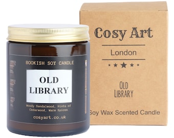 Bookish Candles |Old Library Candle |Rare Candle | Soy Wax Scented Candle| Book Lovers Soy Candle | Bookish Gifts | 180ml | 40h Burning