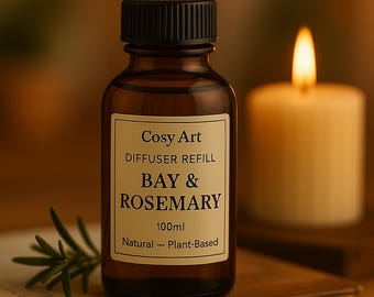 Bay & Rosemary Reed Diffuser Refill: Natural Essential Oils, 100ml