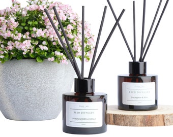 Handmade Reed Diffuser Set: 100ml Bernstein Flasche, ätherische Öle