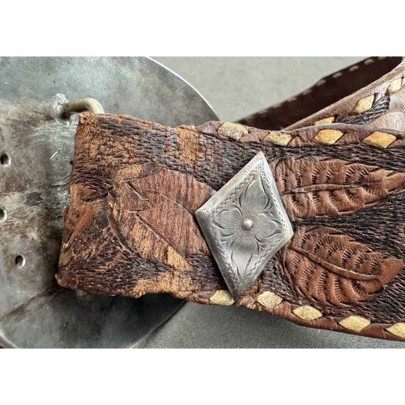 Cinturón de trofeo de plata esterlina DIABLO Western Vintage enorme con hebilla de 3,5 x 5,5 pulgadas, estilo vaquero de rodeo imagen 9
