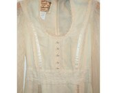 70s Bridal GUNNE SAX Prairie Wedding Dress Cottagecore Romantic Size 7 - UNWORN