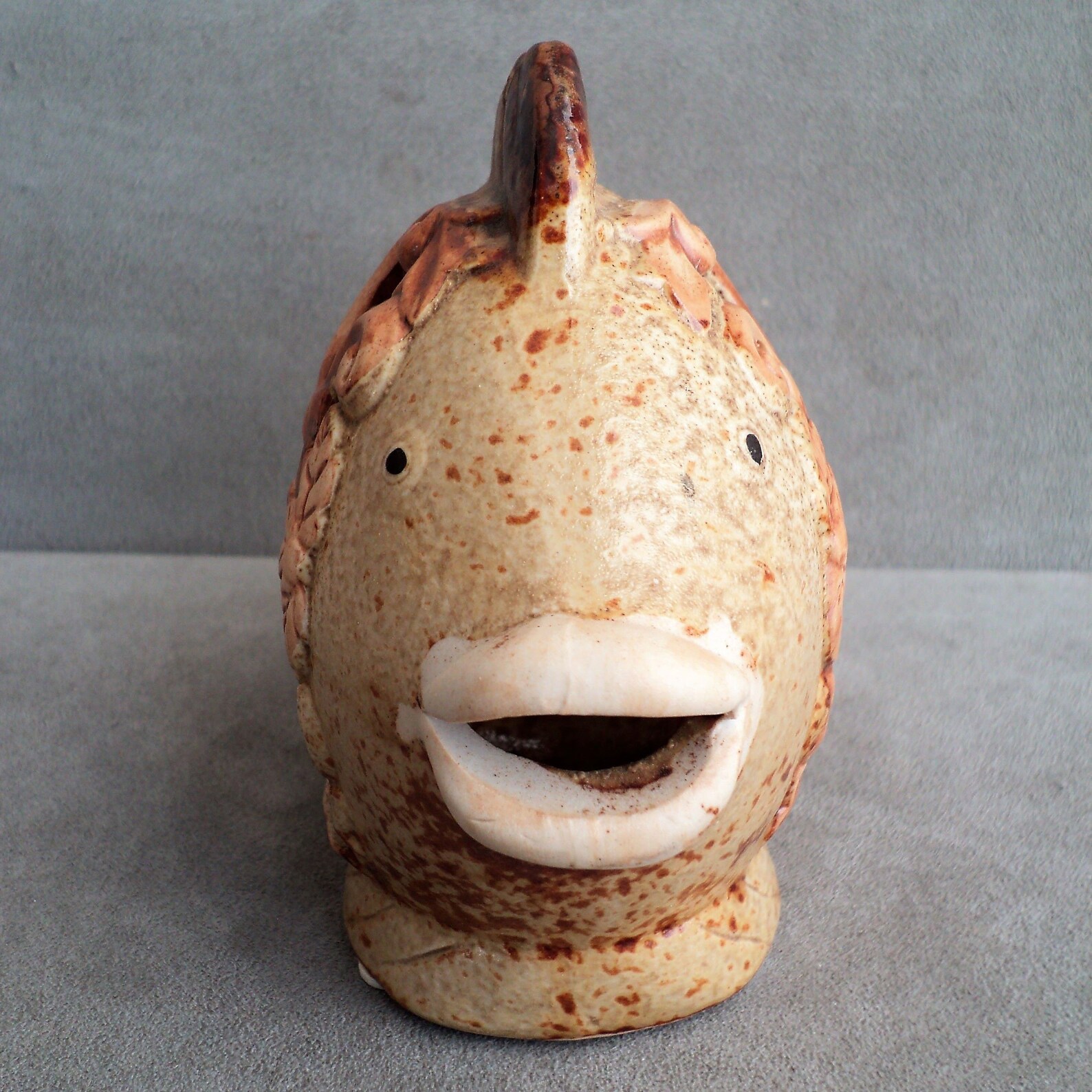 Vintage Signed FISH CANDLE HOLDER Studio Art Pottery Retro Etsy New