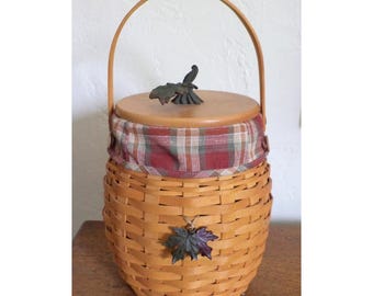 Longaberger 2000 Unused OCTOBER FIELDS BASKET Lid Liner Hangtag Insert Booklet - Unused
