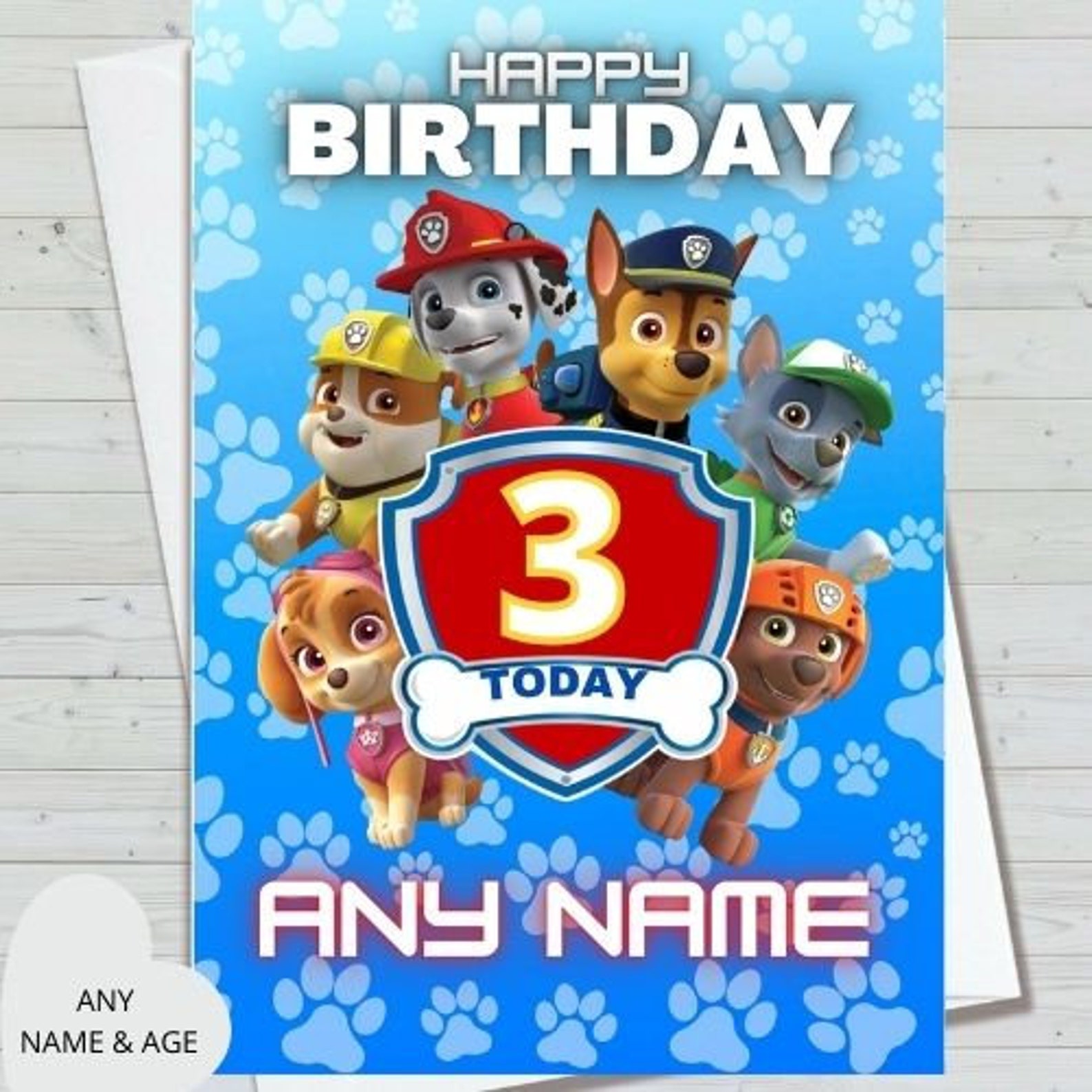 KIDS BIRTHDAY CARDS paw patrol personalised any name | Etsy