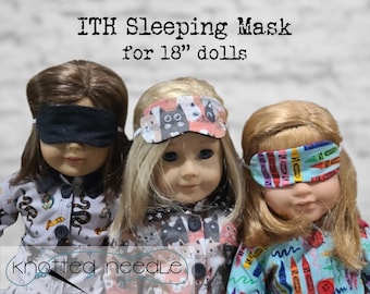 Doll Sleeping Mask ITH In the Hoop Sleeping Mask for 18 inch Dolls
