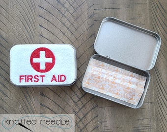 First Aid Kit Label Embroidery Design ITH (Digital Download, 4x4 Hoop)