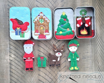 Felt Christmas Playset, Travel Playset Embroidery Design, In the Hoop Embroidery, ITH Embroidery Designs, In the Hoop Toys, Christmas Toys