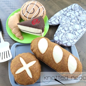 Piekarnia Filcowane Jedzenie, Haft W Tamborku, Wzory Haftu ITH, Wypieki Filcowe, Ciasto Filcowe, Croissant Filcowy, Bułeczka Cynamonowa Filcowa