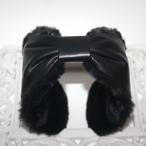 leather fur earmuff