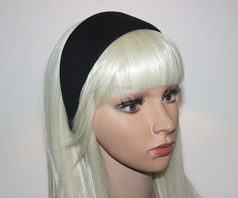 Denim cotton headband black wide headband for women head scarf headcover, no plastic, no hard, more widths available image 4