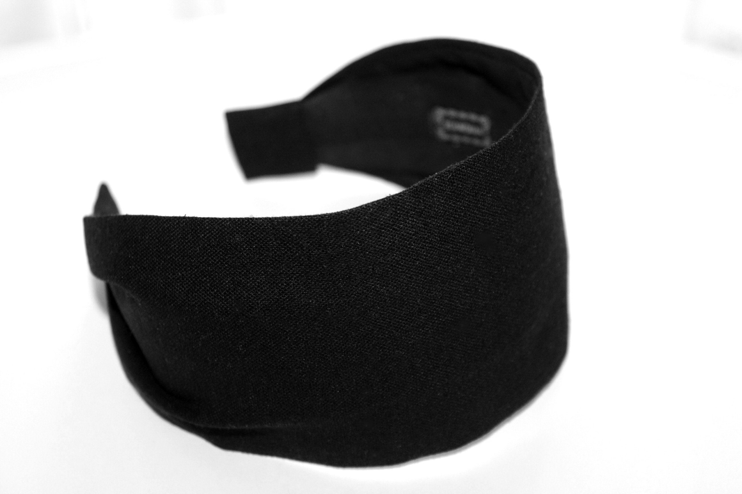 Black linen headband women plain hairband bandana structured Etsy