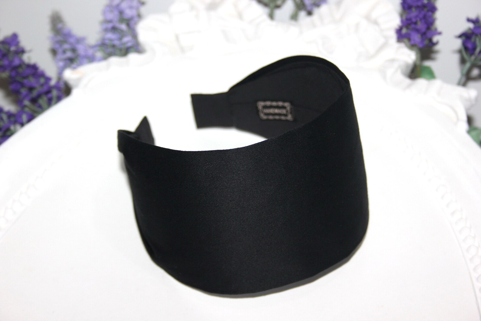 Black cotton headband wide plain headband scarf comfortable Etsy