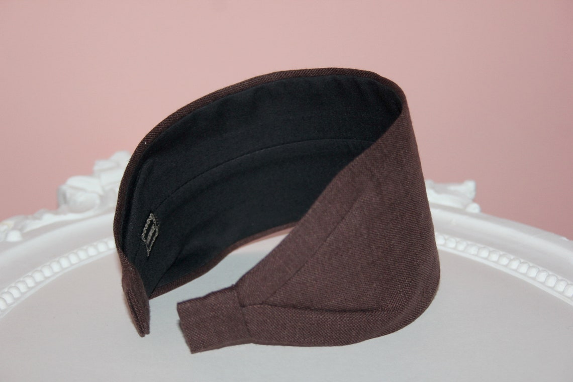 Dark Brown linen headband for women retro hairband no slip Etsy
