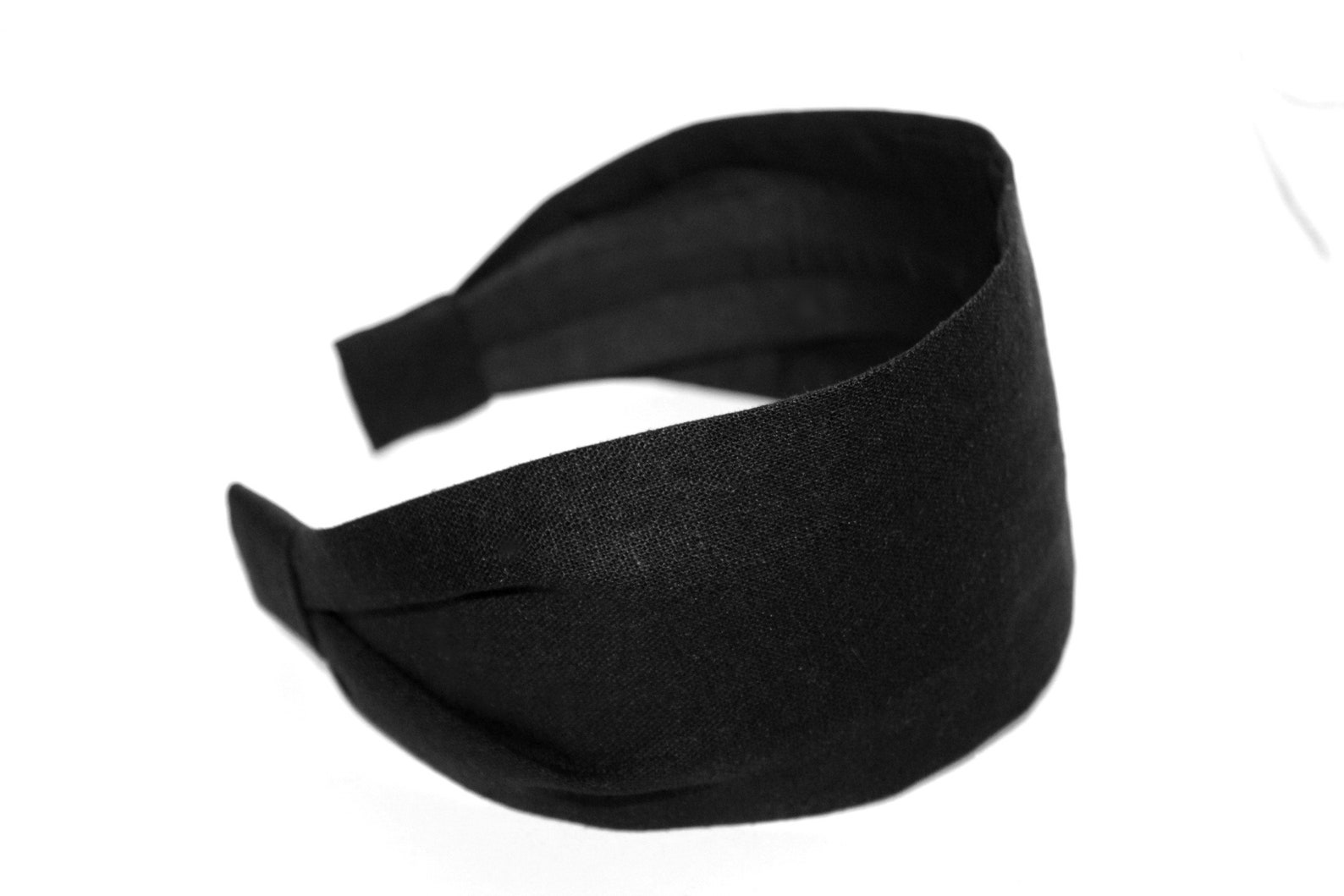 Black linen headband women plain hairband bandana structured Etsy