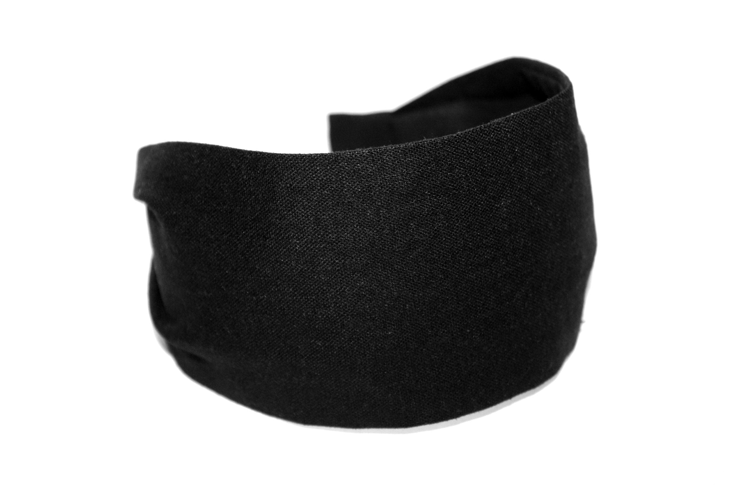 Black linen headband women plain hairband bandana structured Etsy