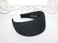 Greyish Black denim headband Wide cotton hairband for women rockabilly jeans hair accessory product logo
