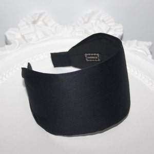 Black headbands satin touch wide cotton head cover Business attire women head scarf plain fabric headwrap