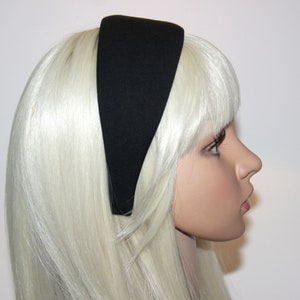 Denim cotton headband black wide headband for women head scarf headcover, no plastic, no hard, more widths available image 5