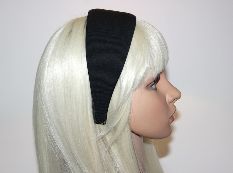 Denim cotton headband black wide headband for women head scarf headcover, no plastic, no hard, more widths available image 5