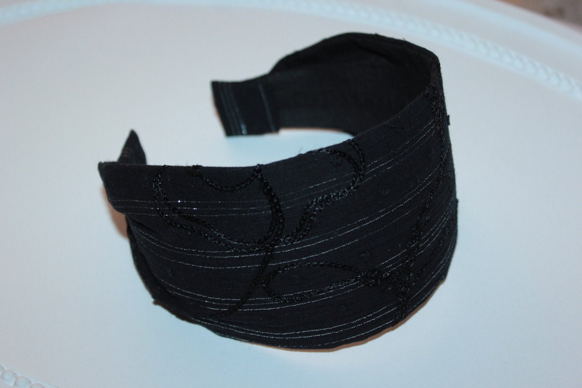 Black cotton headband for women short hair wide headbands Etsy