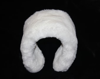 White earmuffs comfy ear warmer fluffy headband turban women skiing earmuffs headphones faux fur earmuffs winter head accessories