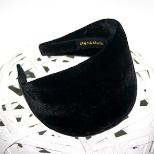 Black silk velvet headband 4" Fashion extra wide hairband, more widths available