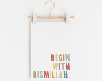 Begin with Bismillah - Pastels | Unframed