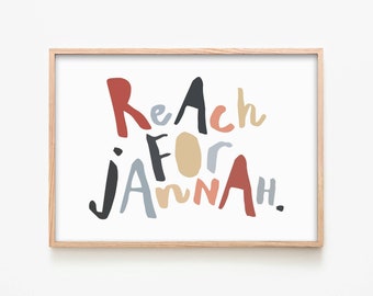 Reach for Jannah - Universe | Framed Print