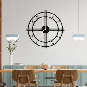 Ellen - Metal Clock for Wall, Office Clock, Wall Clock Unique Modern, Geometric Wall Clock,  Decorative Wall Clocks for Living Room