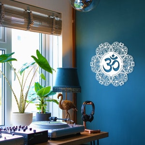Metal Om Decor, Metal Wall Decor, Namaste Decor, OM Wall Art, Yoga Wall Decor, Metal Mandala Art, Living Room Decoration, Om Symbol Gift